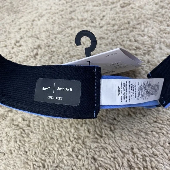 North Carolina Tar Heels UNC Visor Nike  Dri-Fit Adjustable Blue Swoosh Golf Cap - Picture 6 of 7